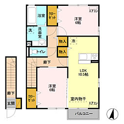 連取ハウス 2LDKの間取図画像