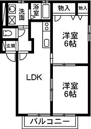 ウィルC 2LDKの間取図画像