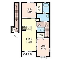 フィナンツェーラC 2LDKの間取図画像