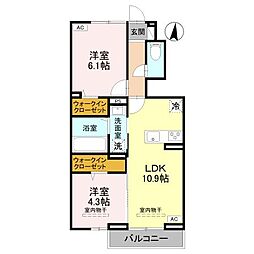 ベストオーシャン E 2LDKの間取図画像