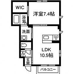 スカイピクシーB 1LDKの間取図画像