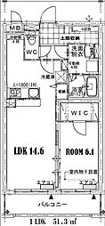 ヴィスタおうみ 1LDKの間取図画像