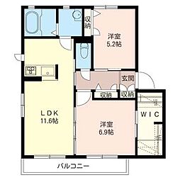 ジュエル 2LDKの間取図画像