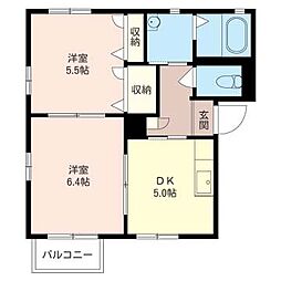 ル・シエル 2Kの間取図画像