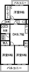 メゾン・デ・マグノーリア 3DKの間取図画像