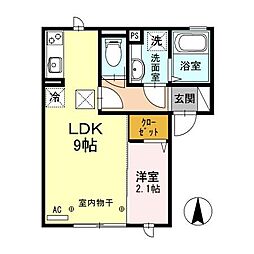 ラ・ステラ宮前町 1DKの間取図画像