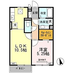 プラタナス 1LDKの間取図画像