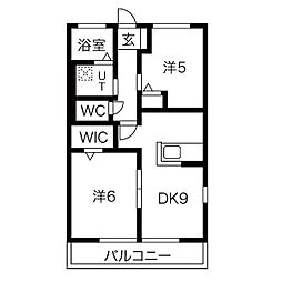 エスポワール 2LDKの間取図画像
