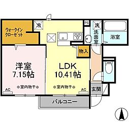 クォーレ 1LDKの間取図画像