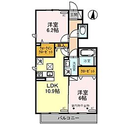 グランツ 2LDKの間取図画像