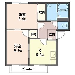 ウインズB 2Kの間取図画像