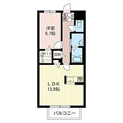 シャンボヌール 1LDKの間取図画像