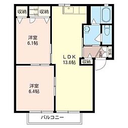 エスペランサB 2LDKの間取図画像
