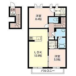 サン・クレール 2LDKの間取図画像