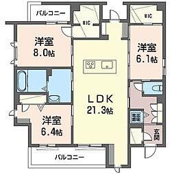 アルタクラッセ 3LDKの間取図画像
