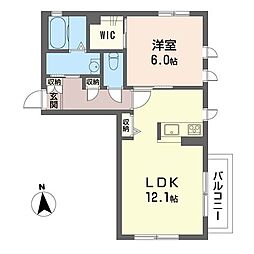 Y・パティオ 1LDKの間取図画像