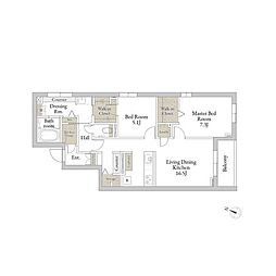 桜橋Grande 2LDKの間取図画像