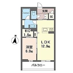 セント・リビエ 1LDKの間取図画像