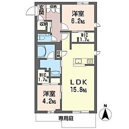 comfarm2 2LDKの間取図画像