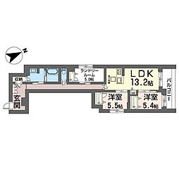 スプリング クレスト 2SLDKの間取図画像
