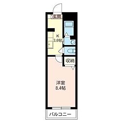 モナド小岩 1Kの間取図画像
