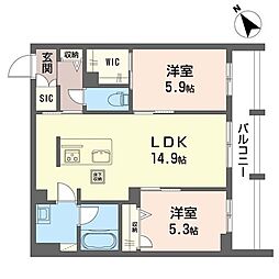 ディアコート T 2LDKの間取図画像