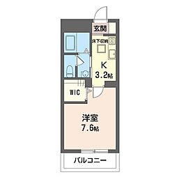 トラスティ本八幡 1Kの間取図画像