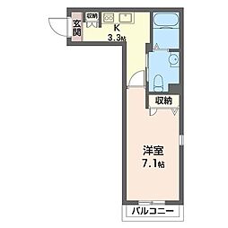 パークレジデンス 1Kの間取図画像