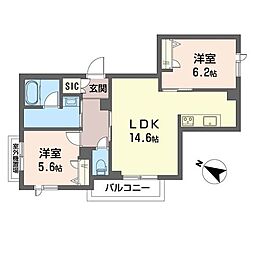 ルミラ I 2LDKの間取図画像