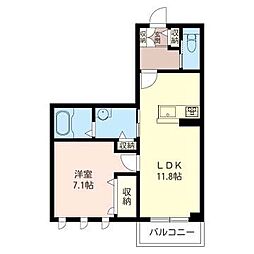 クレール18 1LDKの間取図画像