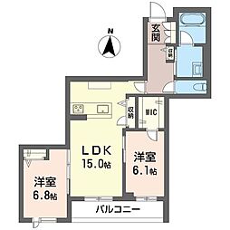 レフィシア 2LDKの間取図画像