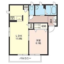 サンクレスト 1LDKの間取図画像