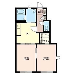 カノンコート 2Kの間取図画像