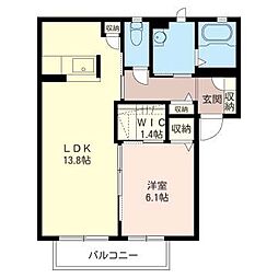 スピナキア 1LDKの間取図画像