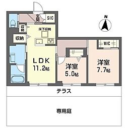 ラパン ド フォレ 2LDKの間取図画像