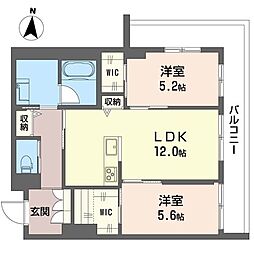 ラパン ド フォレ 2LDKの間取図画像