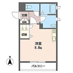 ペアーブルーム高砂 ワンルームの間取図画像