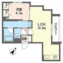 トロワ 3階1LDKの間取り