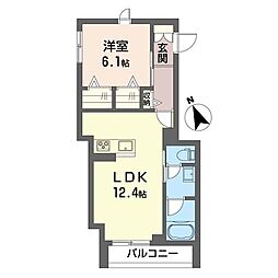 グリーンセント本郷 1LDKの間取図画像