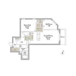 アリスティオ赤羽北 2LDKの間取図画像