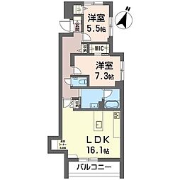 Cinqristar 2LDKの間取図画像