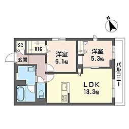 イル・マーレ 2LDKの間取図画像