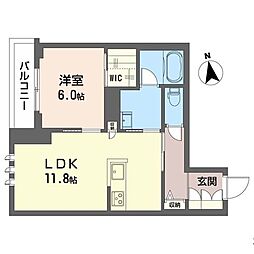 プレミアス大船 1LDKの間取図画像