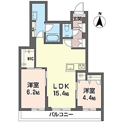 コンフォーザ三鷹 2LDKの間取図画像