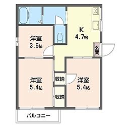 ハイツ東 3Kの間取図画像