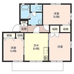 アゼリア港南台A 3DKの間取図画像