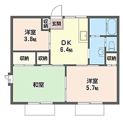 サンテラス石井 3DKの間取図画像