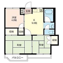 レインボーハイツ本郷台 3Kの間取図画像