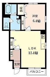 パリオリ 1LDKの間取図画像