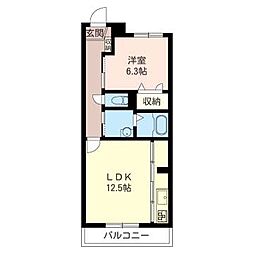 シャーメゾン本牧 1LDKの間取図画像